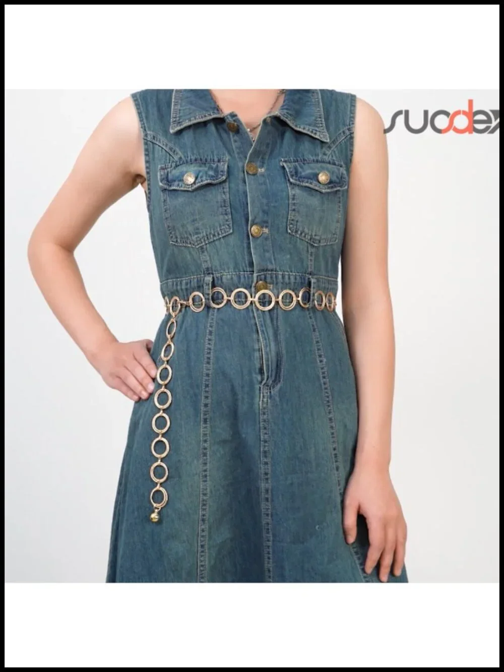 Metal Waist Chain Belt for Women, Adjustable Alloy Chain Belt for Dresses